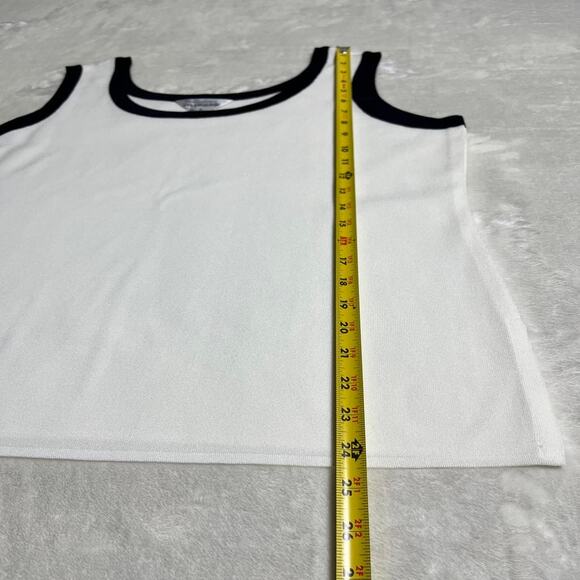 Misook Minimalist Tank Women's L Elegant Black on White Quiet Luxury Great Feel - Picture 7 of 8